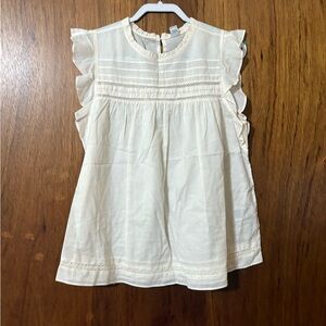 Old Navy Cream Blouse with Ruffle Sleeves